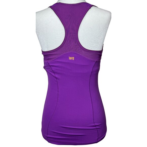 Lucy Size S Womens Purple Racerback Tank Top Breathable & Stretch Fabric - Picture 2 of 11